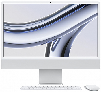 Apple iMac 24" Retina 4,5K, M3 (8C CPU, 10C GPU, 2023), 8 ГБ, 512 ГБ SSD, серебристый